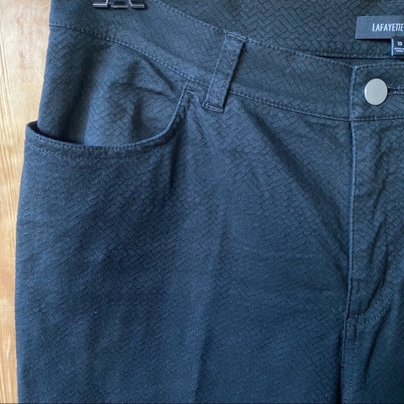 Lafayette 148 Black Animal Print Tapered leg Pant - Picture 7 of 11